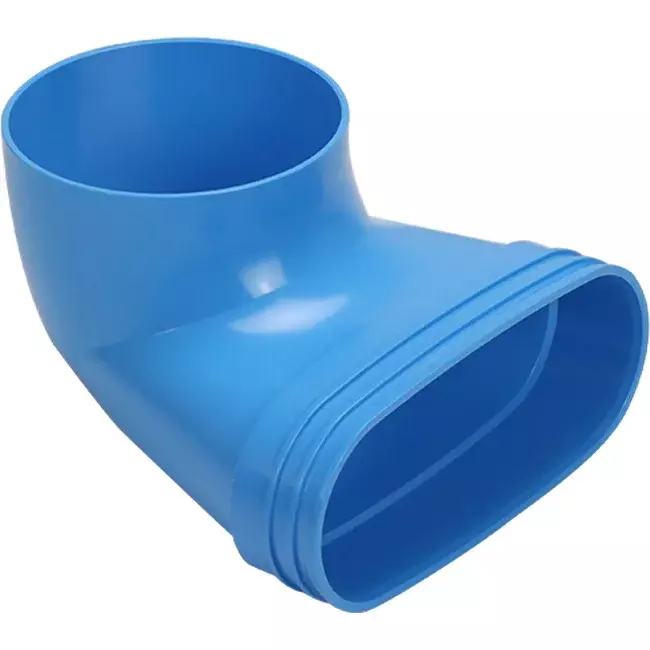 Wavin Ventiza Końcówka 90 stopnie PVC owalna 195x80x70 mm według średnicy 125 mm M/M