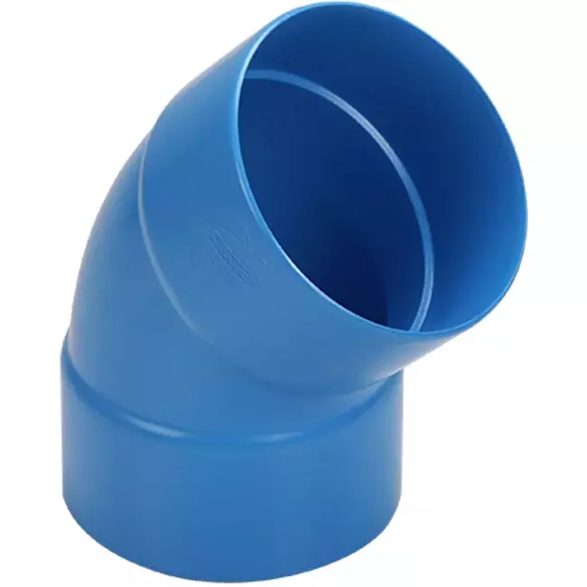 Wavin Ventiza kolano 45 stopnie PVC okrągłe według średnicy 80 mm M/M