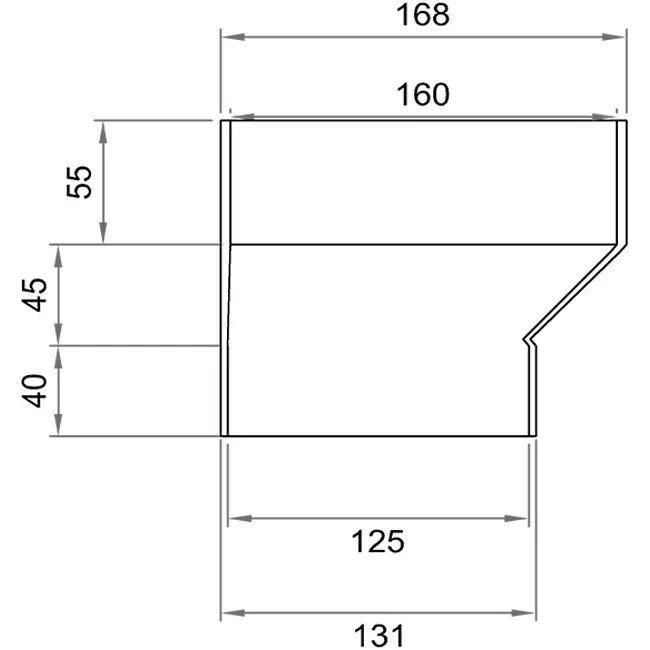 Wavin Ventiza przejście PVC okrągłe 160 mm do 125 mm ekscentryczne S/M