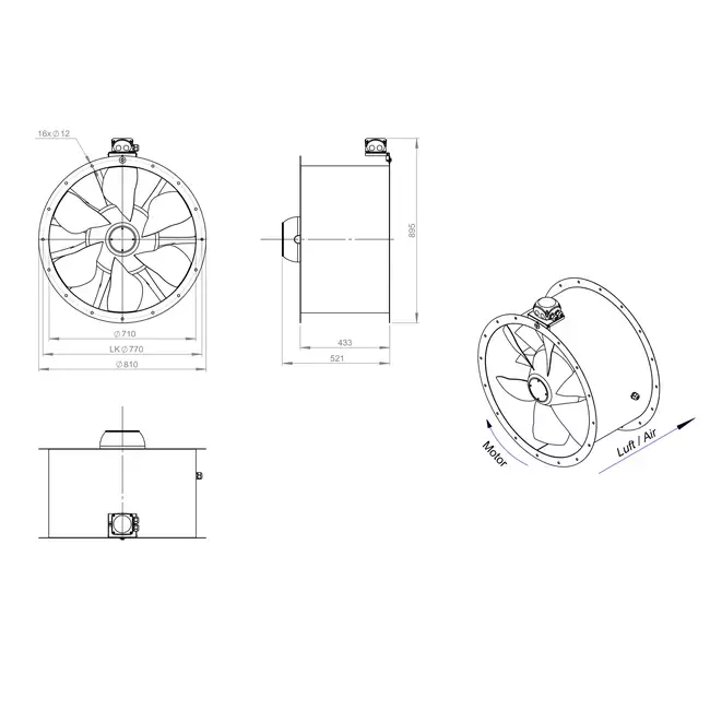 Wentylator osiowy 710 mm - AL 710 D4 02 CFG