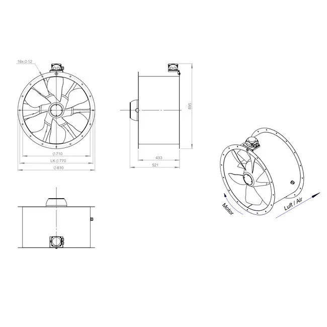 Wentylator osiowy 710 mm - AL 710 D6 01 CFG