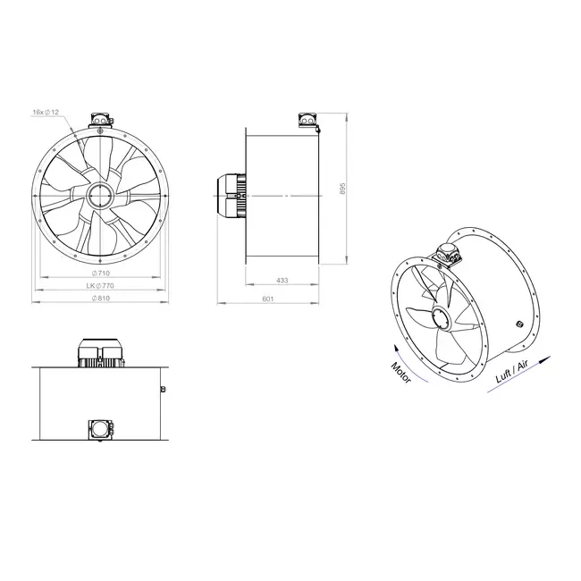 Wentylator osiowy 710 mm - AL 710 D6 02 CFG