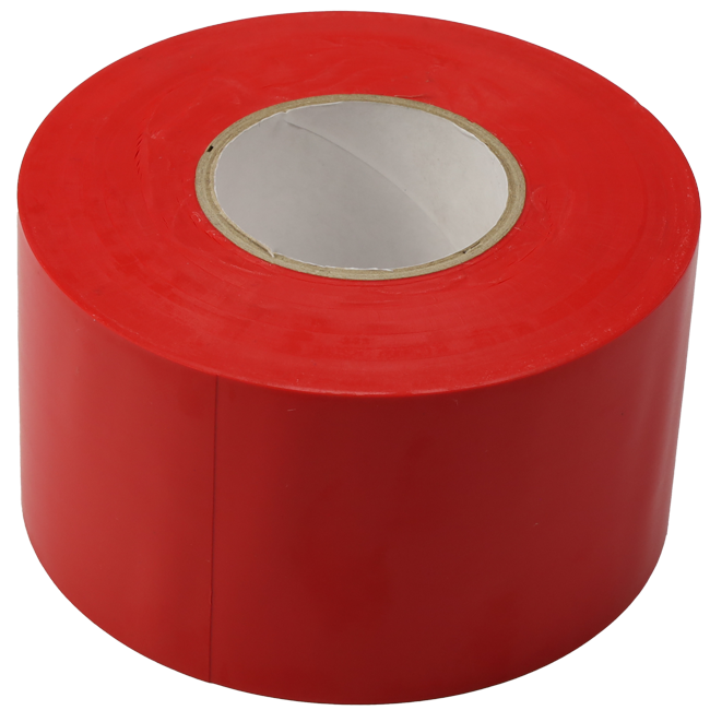 Taśma PVC czerwona o szerokości 50 mm - rolka 33 m