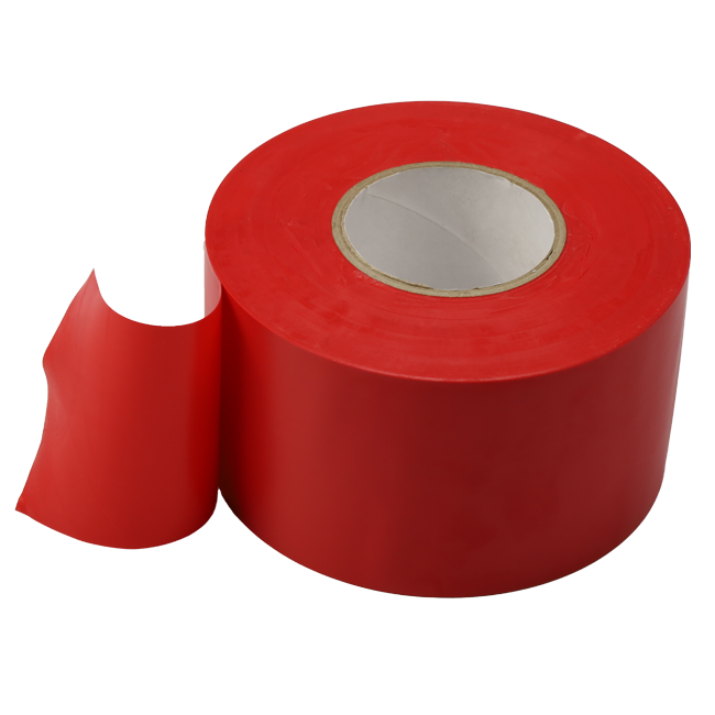 Taśma PVC czerwona o szerokości 50 mm - rolka 33 m