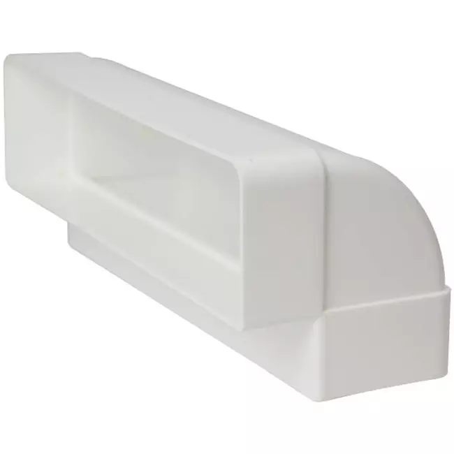 Kolano prostokątne plastikowe pionowe 90° 220 x 55 mm - KLV25-90