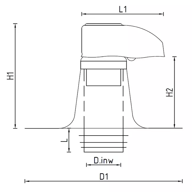 Przepust dachowy 3000 DW 140 mm z PVC