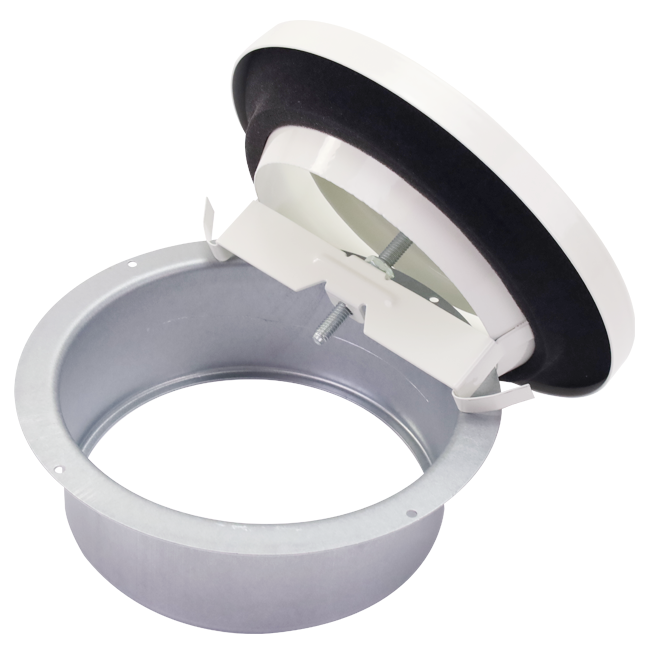 Wentylacyjny zawór wydechowy 125 mm z metalowymi sprężynami - EAV-C125 RAL9010