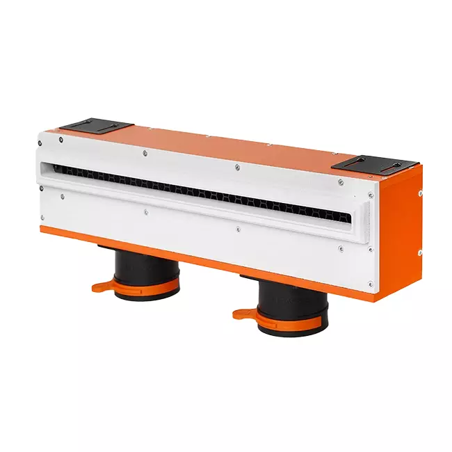 Bezramowa żaluzja Ergovent 500 mm z przyłączem o średnicy 75 mm - standard