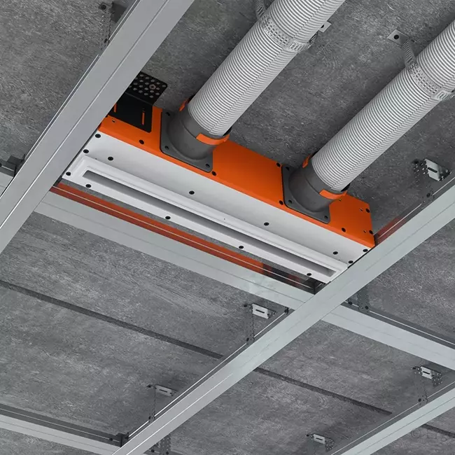 Bezramowa żaluzja Ergovent 500 mm z przyłączem o średnicy 75 mm - standard