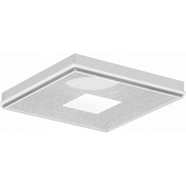 Perforowany nawiewnik sufitowy do nawiewu i wywiewu 595x595 mm - 250 mm - RAL 9016