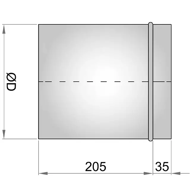 Przedłużone połączenie suwane do kanału spiro 125 mm (cynkowane)