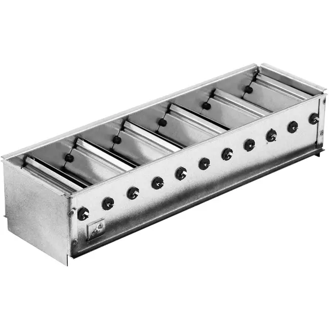 Aluminiowa podwójna regulowana kratka ścienna z amortyzatorem - ze sprężynami ciernymi - 500x100 mm - RAL 9016