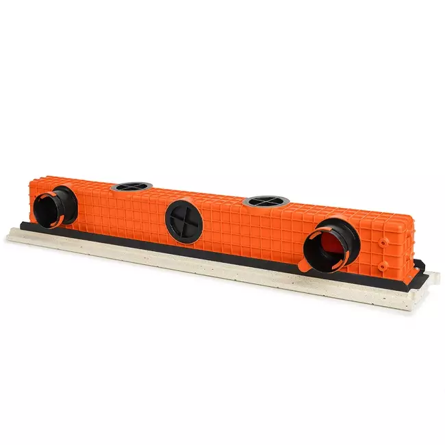 Bezramkowy nawiewnik szczelinowy Ergovent 1050 mm o średnicy przyłącza 75 mm - modułowy - 2 szczeliny