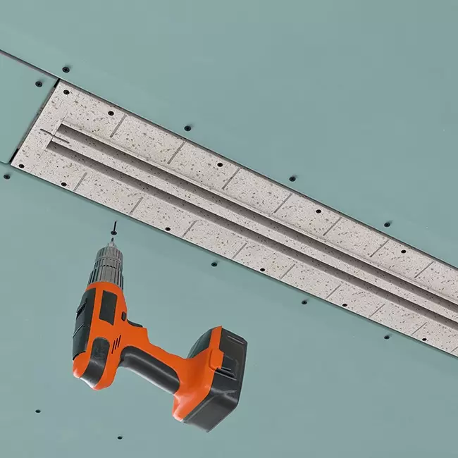 Bezramkowy nawiewnik szczelinowy Ergovent 1050 mm o średnicy przyłącza 75 mm - modułowy - 2 szczeliny