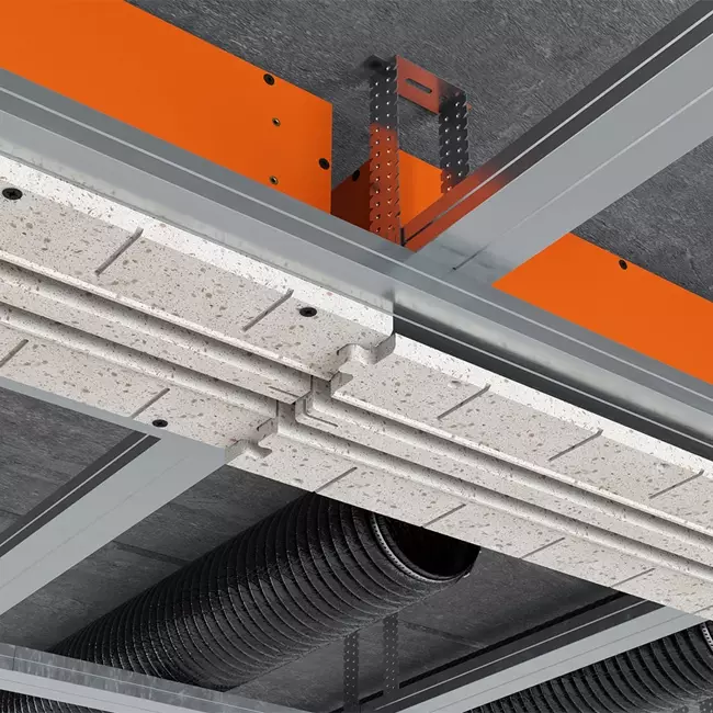 Bezramkowy nawiewnik szczelinowy Ergovent 1050 mm o średnicy przyłącza 125 mm - klimatyzacja - 2 szczeliny