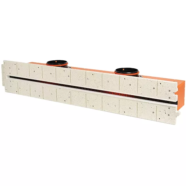 Ergovent wbudowana bezramkowa kratka liniowa 1050 mm z przyłączem 125 mm - klimatyzacja - 1 szczelina