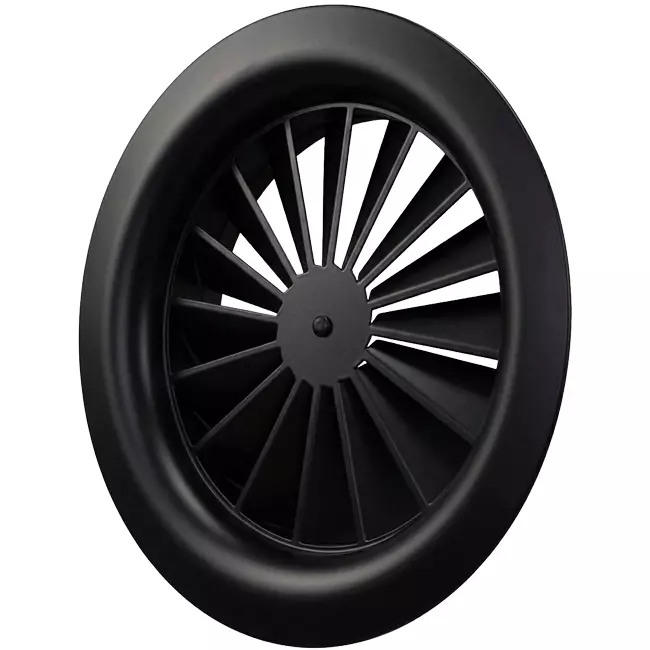Nawiewnik wirowy okrągły 100 mm śruba centralna - SWR100 RAL9005 30% połysk