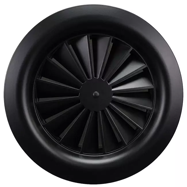 Nawiewnik wirowy okrągły 100 mm śruba centralna - SWR100 RAL9005 30% połysk