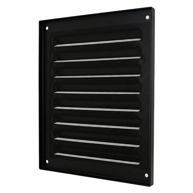 Kratka zewnętrzna kwadratowa 150x150 mm aluminium - RAL9005 30% połysk