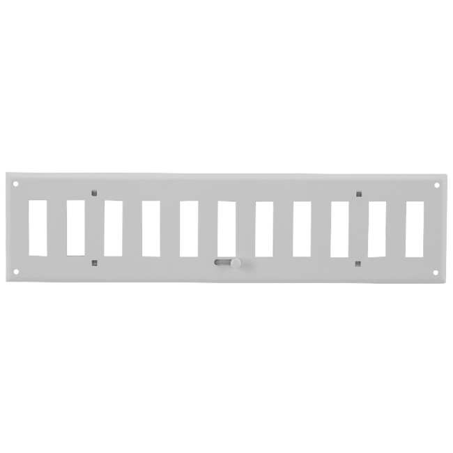 Kratka ścienna regulowana 400x100 mm metalowa - RAL 9016