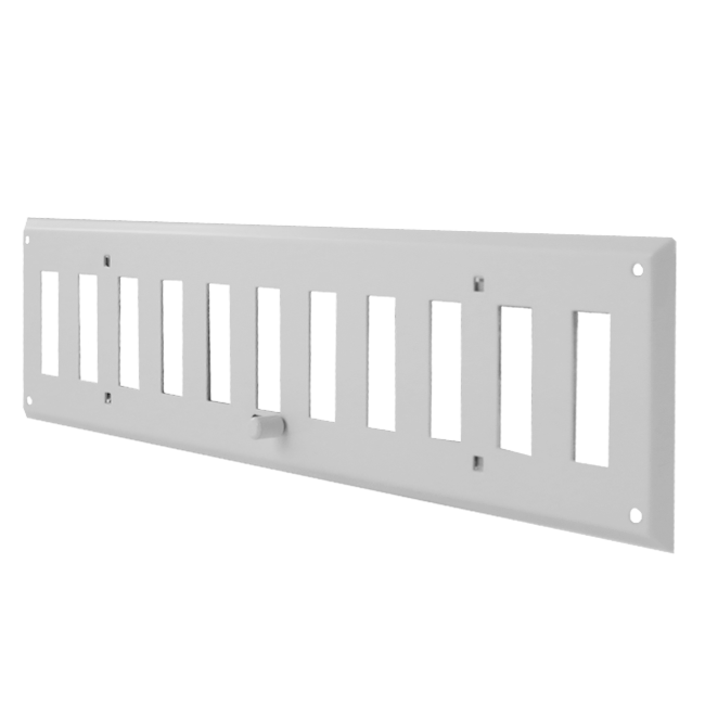 Kratka ścienna regulowana 400x100 mm metalowa - RAL 9016