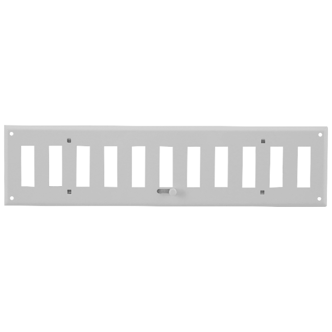 Kratka ścienna regulowana 400x100 mm metalowa - RAL 9016