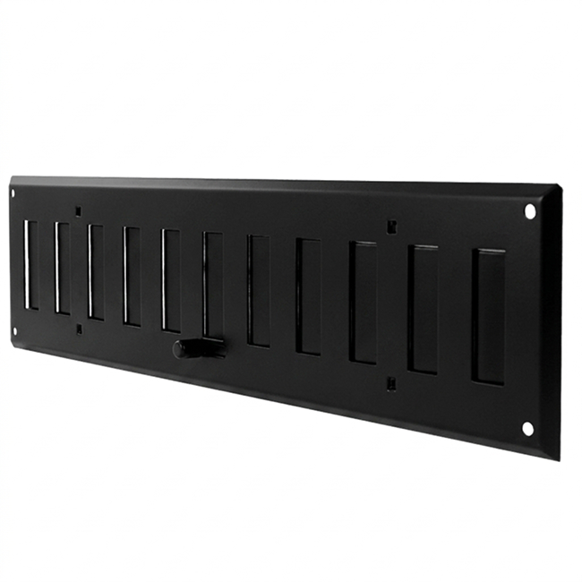 Kratka ścienna regulowana 300x100 mm metal - RAL 9005 30% połysk