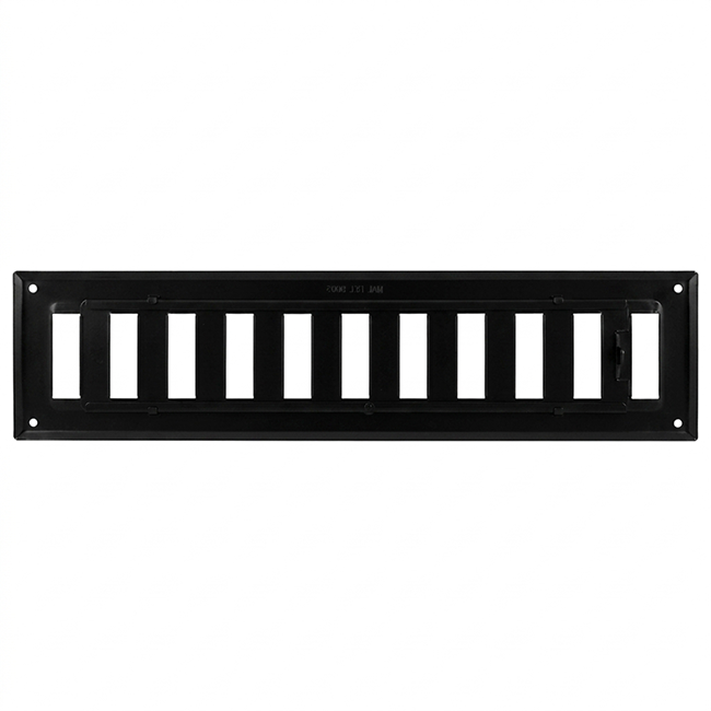 Kratka ścienna regulowana 300x100 mm metal - RAL 9005 30% połysk