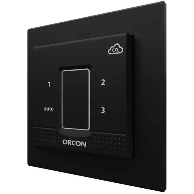 Czarna pokrywa do podtynkowego czujnika kontrolnego Orcon CO₂ 15RF