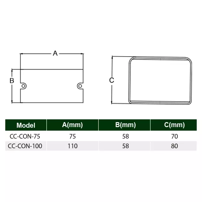 Łącznik ClimaConnect do kanału montażowego 100 mm - RAL 9010