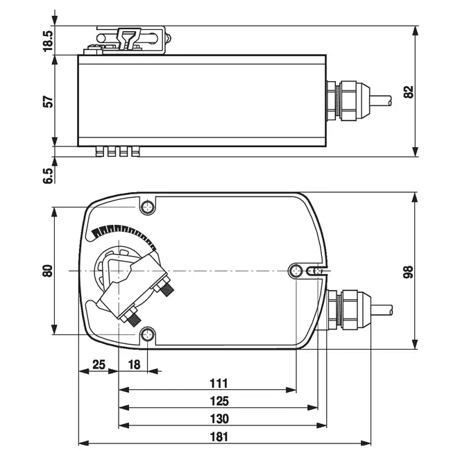 Siłownik zaworu modulowanego Belimo ze sprężyną powrotną 24 V - 2-10 V - MP-Bus - 4 Nm - LF24-SR