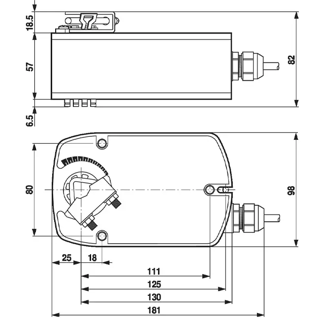 Siłownik zaworu obrotowego Belimo ze sprężyną powrotną 100-240 V - otwieranie/zamykanie - 4 Nm - LF230