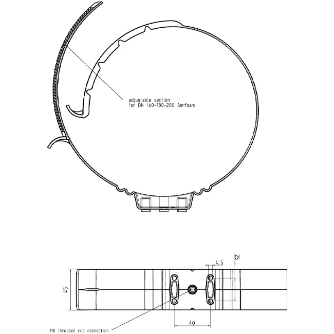Ubbink Aerfoam – wspornik 160/180/200 mm