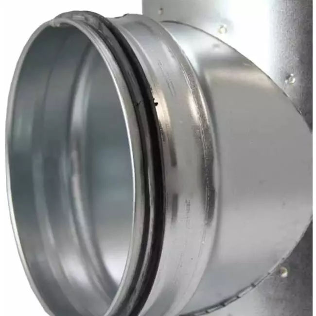 Trójnik Ø 125 mm z króćcem Ø 125 mm do przewodu spiralnego (90°)