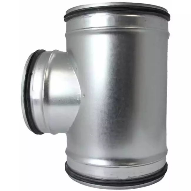 Trójnik Ø 125 mm z króćcem Ø 125 mm do przewodu spiralnego (90°)