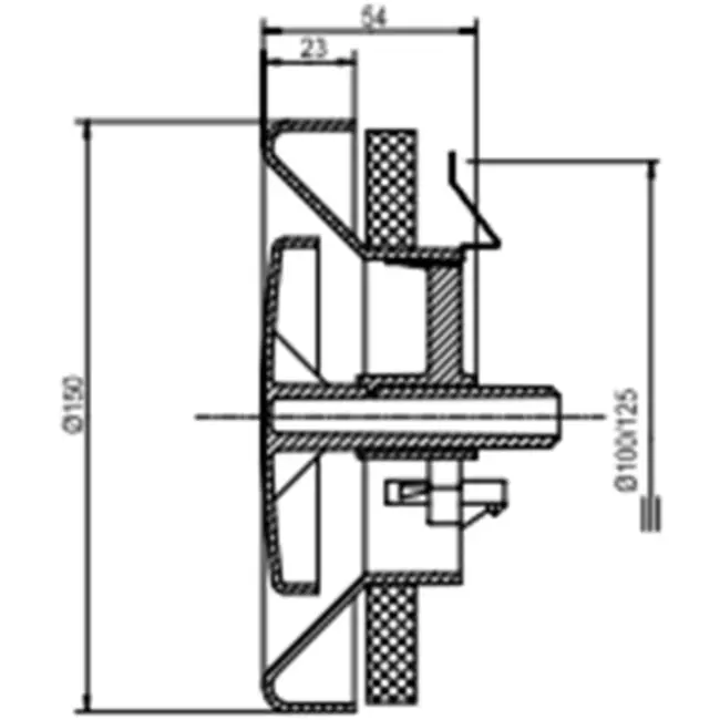 Zawór wyciągowy Zehnder z tworzywa sztucznego 125 mm w kolorze białym - STK 1 100/125