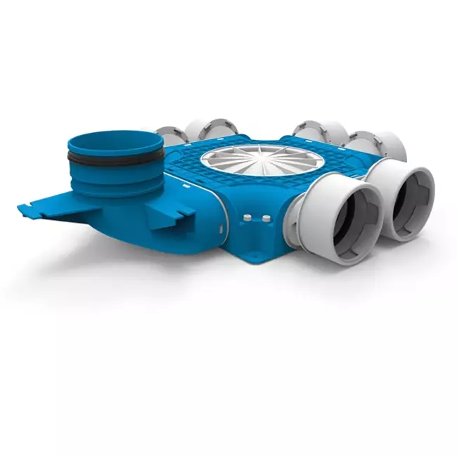 Rozdzielacz kompozytowy UniflexPlus 6x Ø90mm z króćcem pionowym Ø125mm