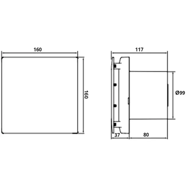 Cichy wentylator łazienkowy Vent Axia Ø100 mm - Vent Axia Mute 100 BN
