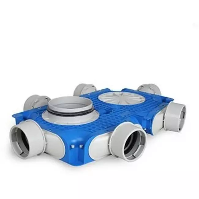 Główna skrzynka rozdzielcza wentylacji UniflexPlus 6x Ø90mm z króćcem Ø160mm.