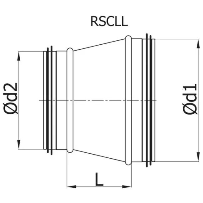 Redukcja od Ø 315 mm do Ø 250 mm do przewodu spiralnego