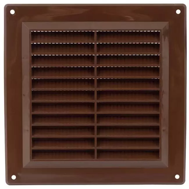 Kratka wentylacyjna plastikowa kwadratowa 150x150 mm brązowa - VR1550B