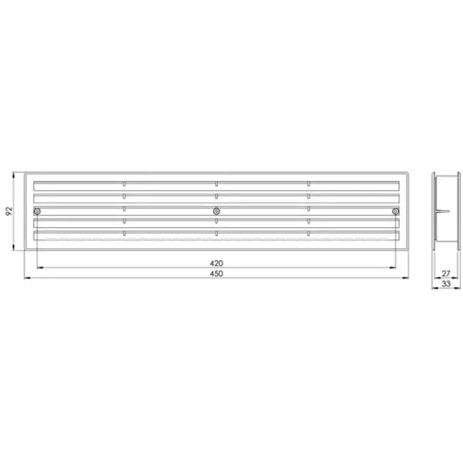 Kratka plastikowa 450x92 mm szara - VR459P