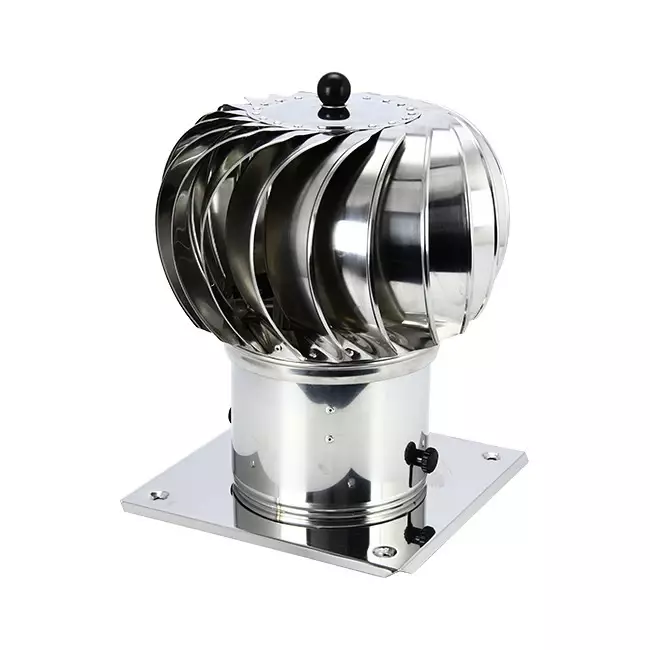 Wiatrowy wentylator dachowy Cowl 150 mm ze stali nierdzewnej wraz z płytą dachową - 65 m3/h