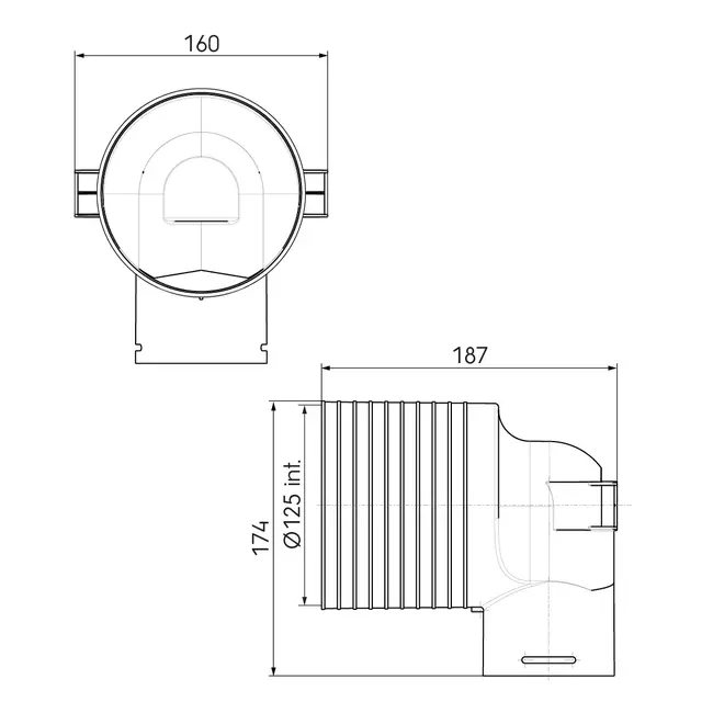 Adapter wentylacyjny Ubbink Air Excellent 34C 125 1x90°