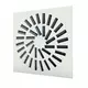 Regulowany kwadratowy nawiewnik wirowy 600 x 600 z 36 łopatkami – kolor mieszany RAL 9010