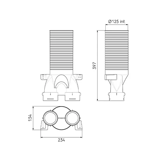 Ubbink Air Excellent 34C adapter wentylacyjny 125 2x180°