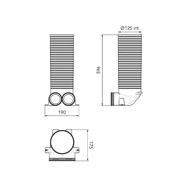 Adapter zaworu Ubbink Air Excellent 23C 125 2x90°