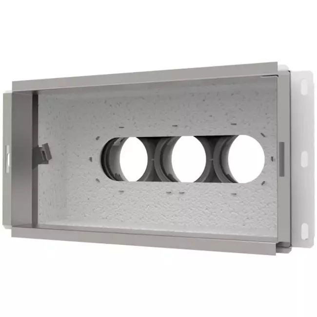 Kolektor ścienny Vent-Axia Uniflexplus z przyłączem tylnym, izolowany 3 x Ø69 mm do kanału płaskiego 300 x 150 mm