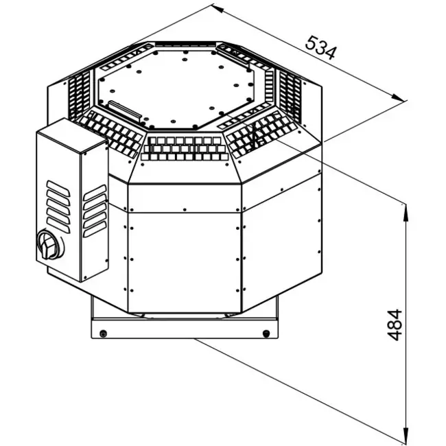 Wentylator dachowy izolowany - DVNI 225 D2 F4 30