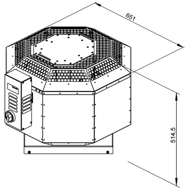 Wentylator dachowy izolowany - DVNI 315 D2 F4 30
